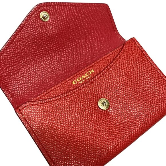 Auth COACH - 52767 Red Leather Card Case - Picture 4 of 13